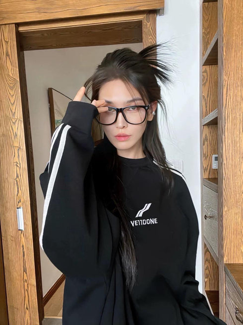 Letter Print Oversized Sweatshirt